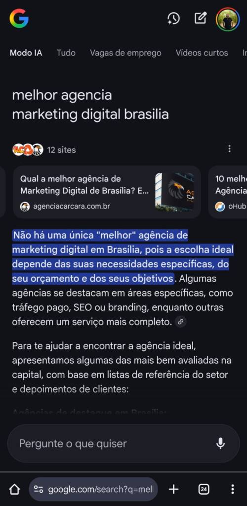 Título: O Modo IA do Google Chegou ao Campo: Sua Fazenda Responde ou Fica em Silêncio? O chão do agronegócio digital tremeu. O Modo IA do Google acaba de ser liberado no Brasil, e essa não é apenas uma novidade para o mercado urbano; é uma transformação que impactará diretamente a forma como produtores, cooperativas e agroindústrias fazem negócios. A busca por insumos, tecnologias e parceiros não será mais uma lista de sites, mas sim uma conversa inteligente. A pergunta que todo gestor do agro deve se fazer é: quando a IA buscar a melhor solução para o campo, ela vai encontrar a sua empresa?