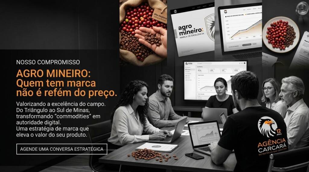 Agromarketing em Minas Gerais: Do campo à tela, como construir marcas de valor global e dominar a venda direta. Minas Gerais é o celeiro de talentos e produtividade que alimenta não apenas o Brasil, mas o mundo. Do café do Sul de Minas aos grãos do Triângulo Mineiro, nossa terra é sinônimo de excelência. No entanto, no agronegócio moderno, produzir bem é apenas metade da batalha. A outra metade é comunicada. Em um cenário onde a rastreabilidade, a sustentabilidade e a conexão direta com o comprador final (seja ele uma trading ou o consumidor na cidade) definem as margens de lucro, o Agromarketing em Minas Gerais deixou de ser um "luxo" para se tornar uma questão de sobrevivência e soberania. Muitos produtores e cooperativas mineiras ainda estão presos ao modelo antigo: dependência total de atravessadores, marcas invisíveis e uma comunicação que não reflete a tecnologia de ponta usada dentro da fazenda. Na Agência Carcará, com mais de uma década de experiência, sabemos que a transformação do agro mineiro passa por tirar a marca da sombra e colocá-la sob o holofote da autoridade digital.
