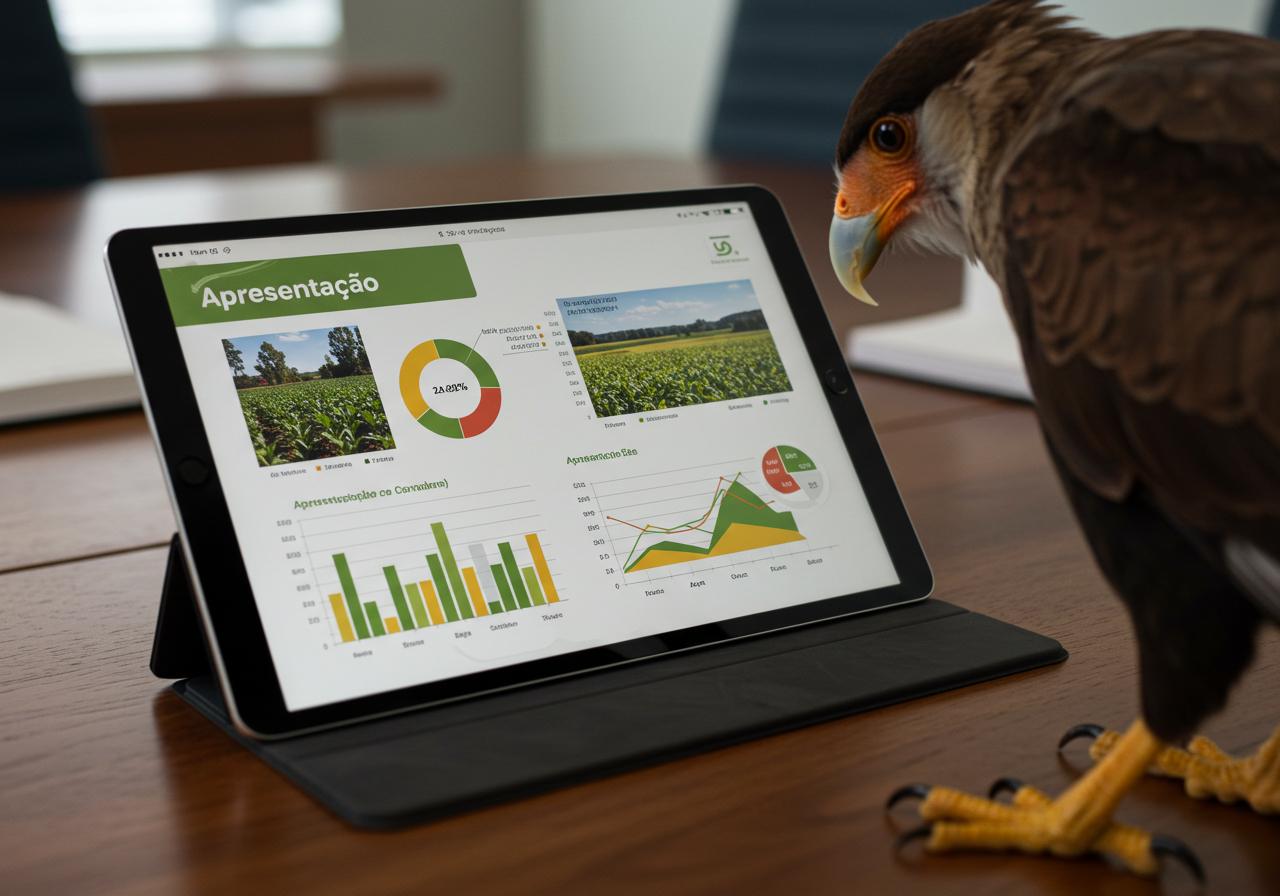 Dados complexos do agro ofuscam sua mensagem? A Carcará AgroMarketing traduz sua expertise em apresentações visualmente poderosas que simplificam o complexo, capturam a atenção instantaneamente e impulsionam decisões estratégicas favoráveis ao seu sucesso.