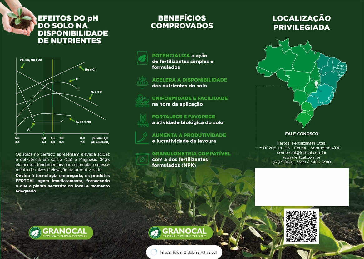 Diagramação de folders promocionais para Fertcal