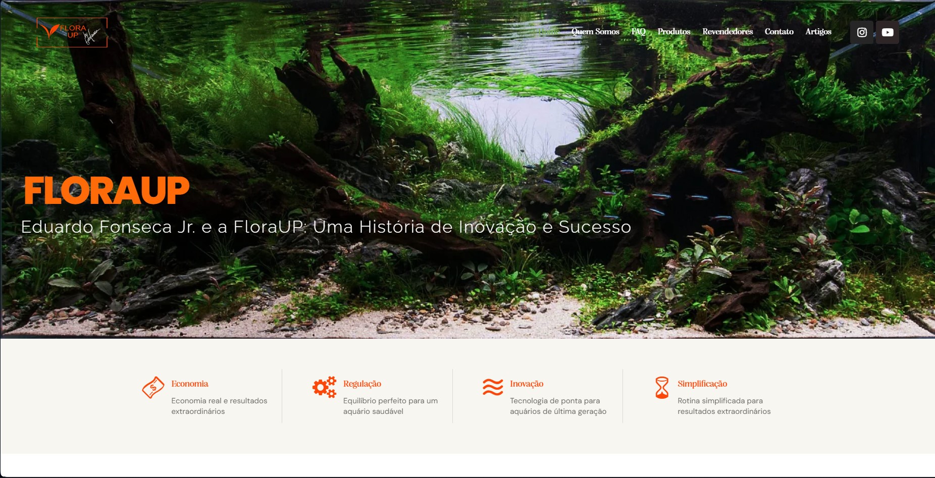 Criação de site Floraup Fertilizantes e Aquapaisagismo