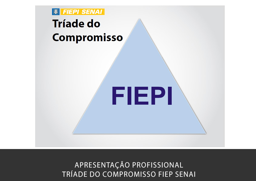 Esse foi o foco da elaboração dessa apresentação profissional para o FIEP SENAI, sobre o tema Tríade do Compromisso.
