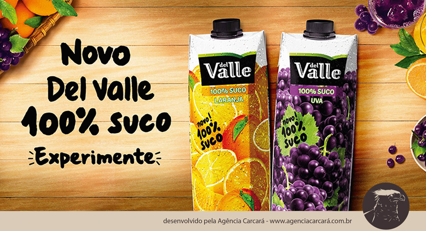 Jogada de marketing? Coca Cola lança Del Valle com 100% Suco, uma bebida feita apenas com a fruta. O objetivo, segundo a empresa, é incrementar o portfólio da marca e oferecer mais opções para o consumidor que busca cada vez mais alimentação mais saudável.
