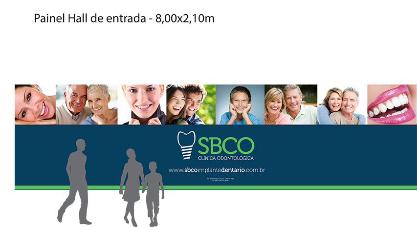Com base no trabalho realizado para a criação da marca, elaboramos a nova programação visual da SBCO Clínica Odontológica. Identidade essa que fará parte também da composição do site da clínica.