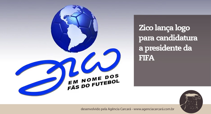 Foi divulgada neste domingo a logomarca da campanha de Zico à presidência da Fifa, desenvolvida por Hans Donner.