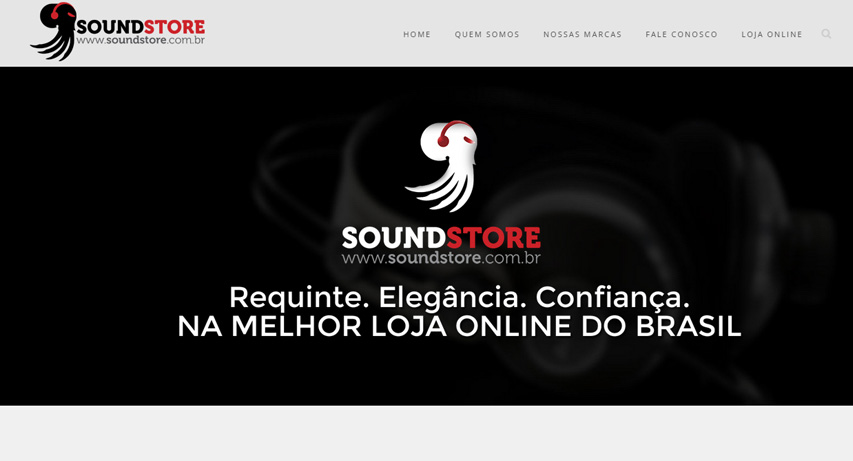 Criação de site em Brasília para a loja de venda de produtos eletrônicos de alta definição Sound Store em Águas Claras. Sua empresa 24hrs no ar!