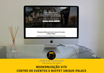 Modernização website Centro de Eventos Unique Palace e Buffet. Um dos mais importantes buffets de Brasília, merecia um novo posicionamento para sua marca, graças ao marketing digital gastronômico.