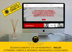 Desenvolvimento do site em Wordpress para o escritório CCA Advogados Associados, com conteúdo em versão em inglês
