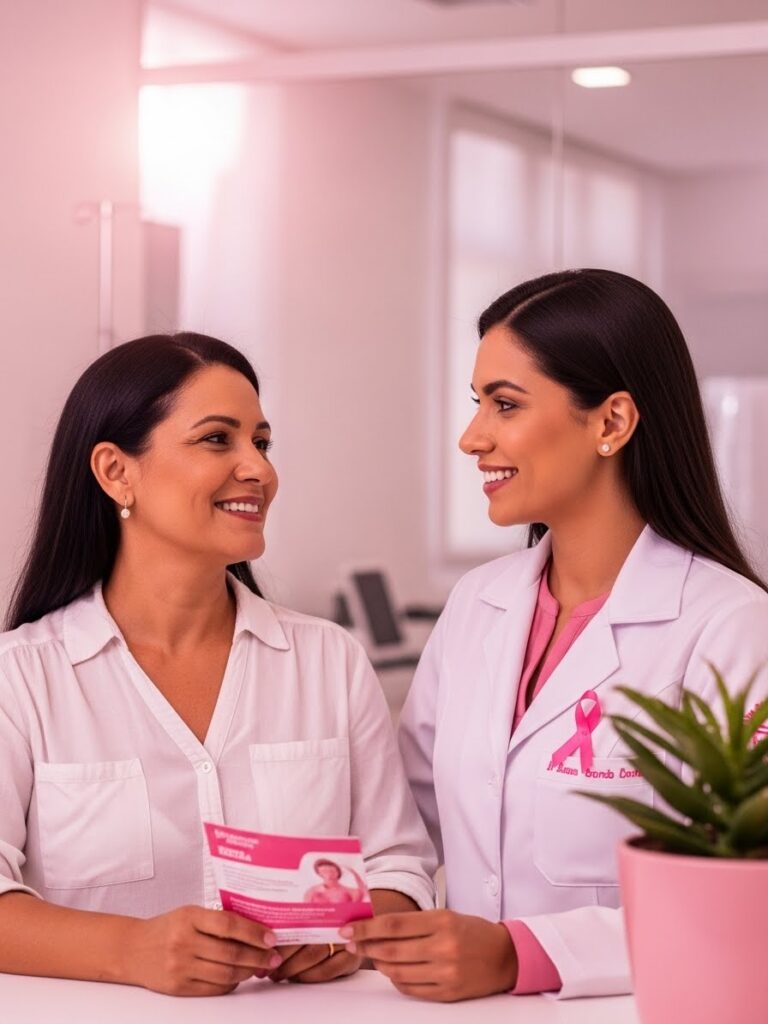 Outubro Rosa: Câncer de MamaCor: Rosa
Significado: O rosa representa a feminilidade, a esperança e a luta contra o câncer de mama, o tipo de câncer mais comum entre as mulheres.
Foco: Aumentar a conscientização sobre o câncer de mama, seus sintomas e formas de prevenção, incentivar a realização do autoexame e da mamografia, e garantir o acesso ao tratamento adequado.
Como Usar: Campanhas de informações sobre os sintomas e fatores de risco do câncer de mama, eventos de promoção da saúde da mulher, divulgação de dicas de autoexame e mamografia, e apoio a pacientes com câncer de mama e suas famílias.