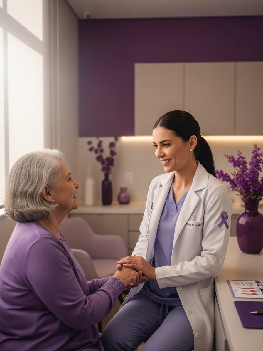 Fevereiro Roxo: Lúpus, Alzheimer e FibromialgiaCor: Roxo
Significado: O roxo representa a luta contra o lúpus, o Alzheimer e a fibromialgia, doenças crônicas que afetam a qualidade de vida de milhões de pessoas.
Foco: Aumentar a conscientização sobre essas doenças, seus sintomas e tratamentos, apoiar os pacientes e suas famílias, e incentivar a pesquisa científica para encontrar novas formas de tratamento e cura.
Como Usar: Campanhas de informação sobre os sintomas e tratamentos das doenças, eventos de apoio aos pacientes e suas famílias, divulgação de pesquisas científicas e incentivo à doação para instituições que trabalham com essas doenças.