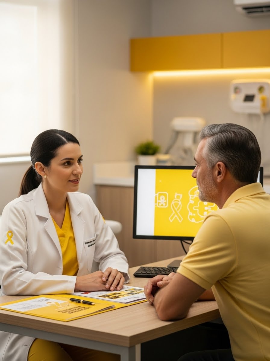 Julho Amarelo: Câncer Ósseo e Hepatites ViraisCor: Amarelo
Significado: O amarelo representa a atenção, o alerta e a necessidade de conscientizar sobre o câncer ósseo e as hepatites virais, doenças que podem ter um impacto significativo na vida das pessoas.
Foco: Aumentar a conscientização sobre o câncer ósseo, seus sintomas e tratamentos, apoiar os pacientes e suas famílias, e incentivar a pesquisa científica para encontrar novas formas de tratamento e cura. Também visa aumentar a conscientização sobre as hepatites virais, seus sintomas, formas de transmissão e prevenção, incentivar a vacinação e a realização de testes de diagnóstico, e garantir o acesso ao tratamento adequado.
Como Usar: Campanhas de informações sobre os sintomas e tratamentos do câncer ósseo e hepatites virais, eventos de apoio aos pacientes e suas famílias, divulgação de pesquisas científicas e incentivo à doação para instituições que trabalham com essas doenças.