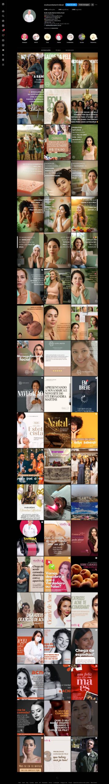 Sandra Martins Studio de Estética Facial: A Beleza Aprimorada pela Inteligência Artificial Na Agência Carcará, abraçamos a inovação para transformar a imagem de nossos clientes, elevando-a a um novo patamar de beleza e sofisticação. Apresentamos o projeto de fotografia publicitária para o Studio Sandra Martins, um espaço dedicado à estética facial em Brasília, onde a inteligência artificial se une à arte da imagem para criar visuais que encantam e conectam. O Desafio: O Studio Sandra Martins buscava fortalecer sua marca, transmitindo seus valores de cuidado, profissionalismo e inovação. Era preciso criar imagens que refletissem a excelência dos seus serviços, o bem-estar proporcionado aos clientes e a beleza natural que se revela através de seus tratamentos. A Solução: Fotografia Publicitária com Inteligência Artificial: A Agência Carcará propôs a criação de um ensaio fotográfico inovador, utilizando ferramentas de Inteligência Artificial (IA) para gerar imagens realistas, impactantes e alinhadas com a identidade visual da marca. As cores predominantes - um elegante degradê entre o pêssego e o verde - foram cuidadosamente incorporadas em cada detalhe, criando uma atmosfera harmoniosa e convidativa.