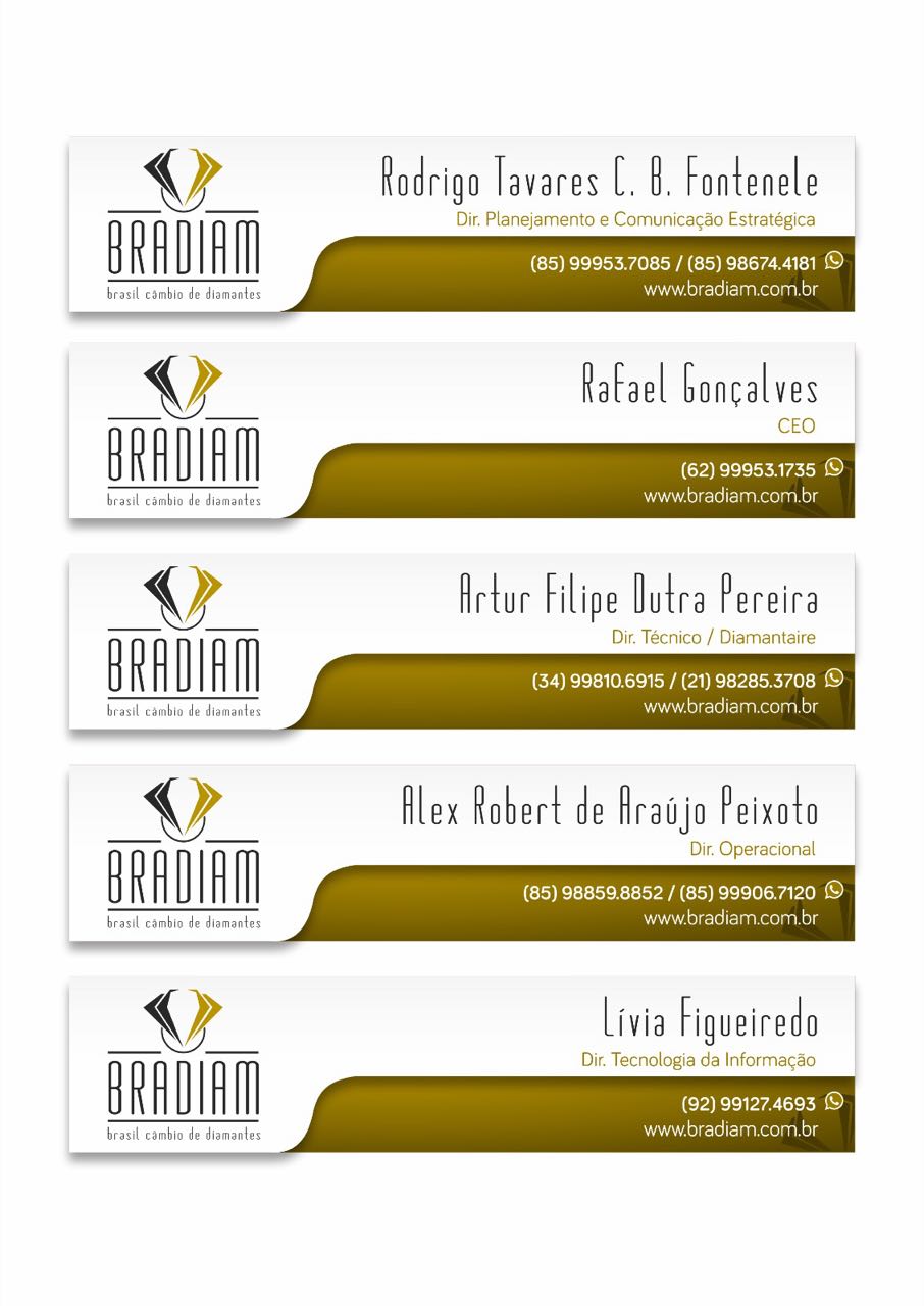 Bradiam: A Lapidação de um Novo Posicionamento para o Mercado de Diamantes Brasileiro
Desafio: A Bradiam - Brasil Câmbio de Diamantes, fundada em 2012 com o objetivo de profissionalizar e modernizar o mercado de distribuição de diamantes e pedras preciosas no Brasil, buscava uma identidade visual que transmitisse seus valores de inovação, transparência, segurança e excelência, consolidando seu posicionamento como referência no setor.
Solução: A Agência Carcará desenvolveu uma nova logomarca para a Bradiam, inspirada na beleza e na precisão do corte de um diamante. O design clean e moderno transmite sofisticação, profissionalismo e confiança, elementos essenciais para o mercado de diamantes.