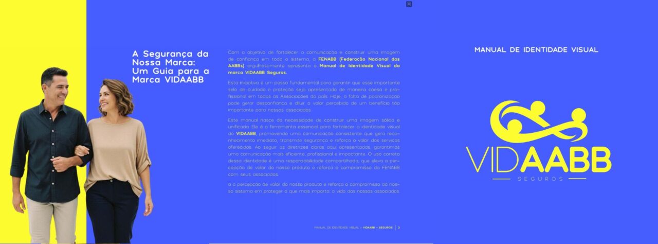 O Manual da Marca VIDAABB (FENABB e BB Seguros): Branding no Mercado de Seguros. Ninguém compra um seguro esperando usá-lo. As pessoas compram paz de espírito. E a paz de espírito começa na confiança visual. No mercado de seguros, a imagem é tudo. Se a marca parecer amadora, o cliente subconscientemente questiona: "Será que eles vão me pagar quando eu precisar?" A VIDAABB não é apenas um produto; é o braço de proteção social do Sistema AABB, em parceria com pesos pesados como a SEGASP e a BB Seguros. O desafio da FENABB era monumental: Como criar uma identidade própria para este benefício, que fosse acolhedora e humana, mas que ao mesmo tempo carregasse a autoridade institucional do Banco do Brasil? A Agência Carcará foi convocada para desenhar não só a marca, mas as regras de convivência desse ecossistema complexo através de um Manual de Identidade Visual rigoroso.