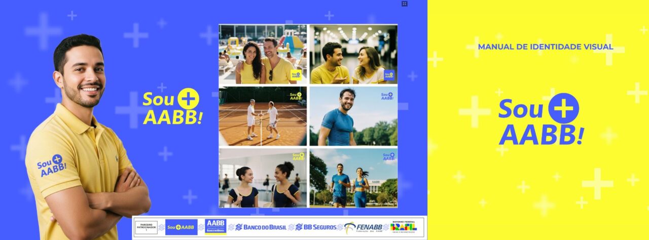 Criação do Manual da Marca "SOU + AABB" (FENABB e Banco do Brasil): Identidade que Gera Pertencimento. Uma marca forte não é apenas vista. Ela é sentida. E para ser sentida por milhões de pessoas, ela precisa ser consistente. O Sistema AABB é uma das maiores redes de clubes do mundo. Quando a FENABB decidiu lançar o movimento "SOU + AABB", o objetivo era claro: criar um selo de orgulho e fidelidade para os associados. Mas como garantir que essa nova marca conversasse harmonicamente com a gigante institucional Banco do Brasil, sem perder sua própria identidade vibrante? A Agência Carcará foi responsável por desenvolver o Manual de Identidade Visual, a "bíblia" que guia a aplicação dessa marca em todo o território nacional. Não entregamos apenas arquivos de imagem. Entregamos governança visual.