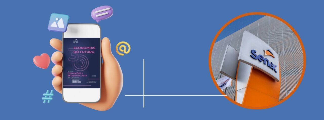 O Departamento Nacional do Senac produziu um estudo de vanguarda: "Economias do Futuro - Síntese das Definições e Estado da Arte". Um documento denso, que utilizou até Inteligência Artificial (GPT-4) para cruzar dados de cursos com tendências globais. A Agência Carcará recebeu a missão de traduzir essa inteligência de dados em um Relatório Visual de Alto Impacto.