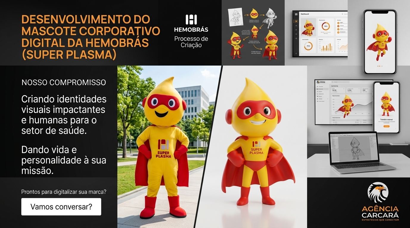 Desenvolvimento Mascote Corporativo Digital da Hemobrás (Super Plasma): Humanizando a Ciência e o Estado. Uma marca sem rosto é uma marca fria. E marcas frias não geram engajamento, não educam e não criam laços. Empresas de biotecnologia, laboratórios e estatais enfrentam um problema crônico de comunicação: a distância. Falar sobre fracionamento de plasma, fatores de coagulação e bilhões em investimentos pode ser impressionante para acionistas, mas é invisível para a população. Como uma estatal estratégica como a Hemobrás poderia traduzir seu impacto vital para a vida de milhões de brasileiros de forma carismática e acessível? A resposta atende pelo nome de Super Plasma.