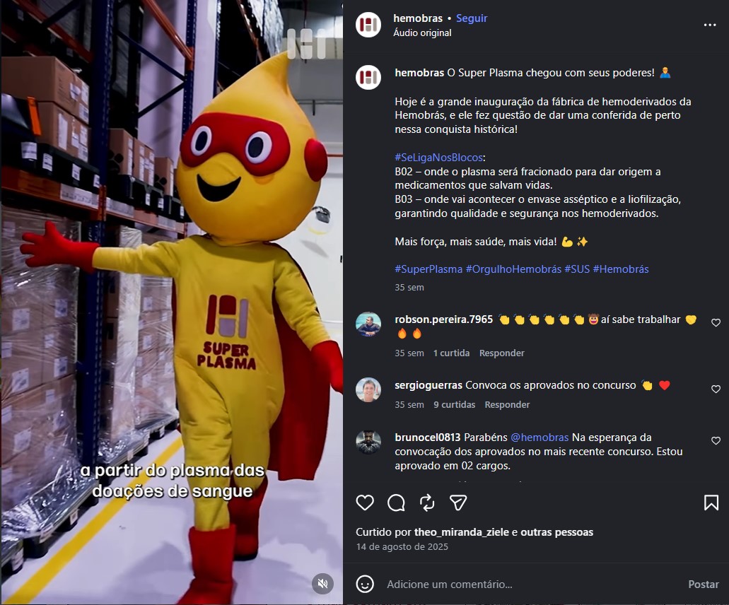 Desenvolvimento Mascote Corporativo Digital da Hemobrás (Super Plasma): Humanizando a Ciência e o Estado. Uma marca sem rosto é uma marca fria. E marcas frias não geram engajamento, não educam e não criam laços. Empresas de biotecnologia, laboratórios e estatais enfrentam um problema crônico de comunicação: a distância. Falar sobre fracionamento de plasma, fatores de coagulação e bilhões em investimentos pode ser impressionante para acionistas, mas é invisível para a população. Como uma estatal estratégica como a Hemobrás poderia traduzir seu impacto vital para a vida de milhões de brasileiros de forma carismática e acessível? A resposta atende pelo nome de Super Plasma.