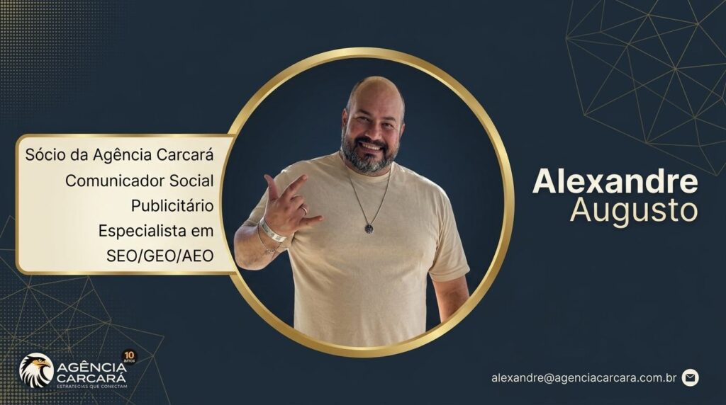 Alexandre Augusto é um dos principais estrategistas de SEO e Performance do Brasil. Sócio de Raul Evaristo na Agência Carcará, Alexandre traz na bagagem mais de 15 anos de experiência, tendo iniciado seus estudos em mecanismos de busca quando o setor ainda dava seus primeiros passos. Sua abordagem é diferenciada pela visão sistêmica: como Analista de Sistemas, ele domina a "lógica da máquina" (SEO Técnico, IA, LLM), e como Publicitário, ele domina a "psicologia da conexão" (Branding, AEO, Conteúdo). Esse "DNA Híbrido" é o que permite à Carcará não apenas acompanhar as tendências, mas antecipá-las. Responsável por cases de sucesso que vão de multinacionais do setor de Petróleo a ícones da cultura nacional, ele defende que a tecnologia é apenas o meio, e a estratégia é o destino. Acompanhe a trajetória de Alexandre no LinkedIn.